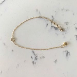 Pave Diamond Circle Bracelet in 14K Yellow Gold